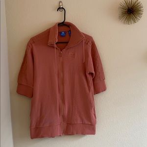 Adidas short sleeve zip down sweater